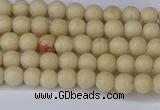 CRJ600 15.5 inches 4mm round white fossil jasper beads wholesale