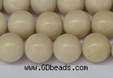 CRJ603 15.5 inches 10mm round white fossil jasper beads wholesale