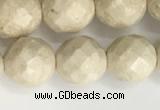 CRJ628 15.5 inches 8mm round white fossil jasper beads wholesale