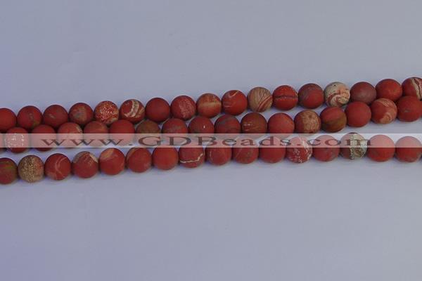CRO933 15.5 inches 10mm round matte red jasper beads wholesale