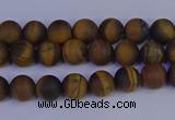 CRO960 15.5 inches 4mm round matte yellow tiger eye beads wholesale