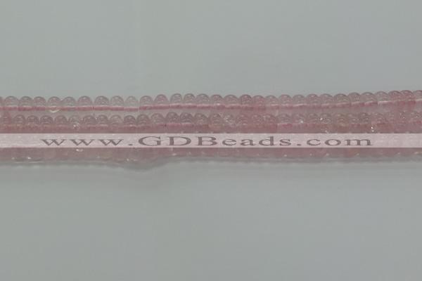 CRQ188 15.5 inches 6*10mm rondelle natural rose quartz beads