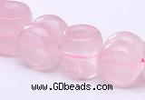 CRQ19 12*12mm dumbbell-shaped natural rose quartz bead Wholesale