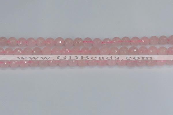 CRQ290 15.5 inches 8mm faceted round rose quartz gemstone beads