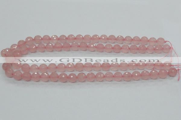 CRQ30 15.5 inches 10mm faceted round natural rose quartz beads