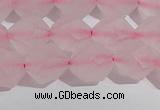 CRQ408 15.5 inches 10mm faceted nuggets matte rose quartz beads