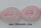 CRQ708 15.5 inches 20*25mm flat teardrop rose quartz beads