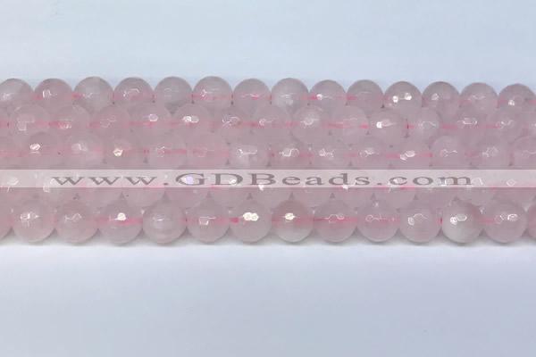 CRQ798 15.5 inches 10mm faceted round rose quartz gemstone beads