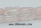 CRQ81 15.5 inches 10*20mm rectangle natural rose quartz beads