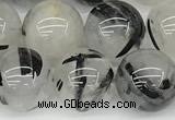 CRU1039 15 inches 10mm round black rutilated quartz beads