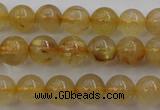 CRU611 15.5 inches 6mm round golden rutilated quartz beads