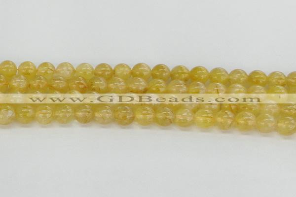 CRU660 15.5 inches 8mm round golden rutilated quartz beads