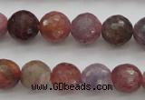 CRZ851 15.5 inches 7mm faceted round natural ruby gemstone beads