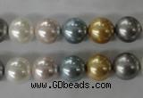 CSB1058 15.5 inches 10mm round mixed color shell pearl beads