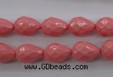 CSB1165 15.5 inches 10*14mm faceted teardrop shell pearl beads