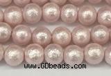 CSB2230 15.5 inches 4mm round wrinkled shell pearl beads wholesale