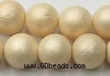 CSB2393 15.5 inches 10mm round matte wrinkled shell pearl beads