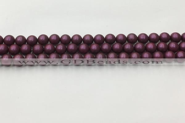 CSB2460 15.5 inches 4mm round matte wrinkled shell pearl beads