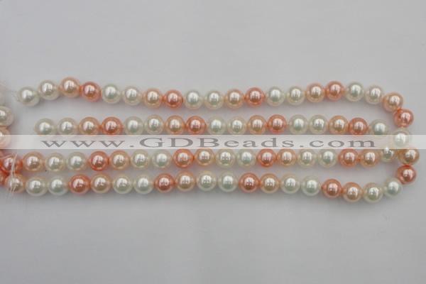 CSB321 15.5 inches 10mm round mixed color shell pearl beads