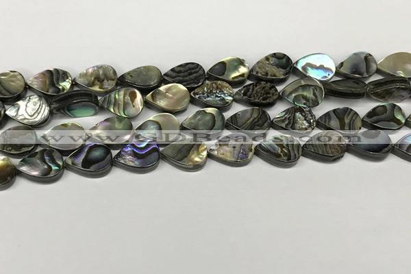 CSB4136 15.5 inches 10*14mm flat teardrop abalone shell beads