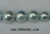 CSB922 15.5 inches 8mm - 14mm round shell pearl beads wholesale