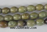 CSL103 15.5 inches 8*10mm rice silver leaf jasper beads wholesale