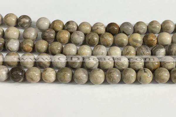 CSL153 15.5 inches 10mm round 

sliver leaf jasper beads wholesale