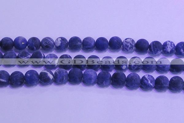 CSO458 15.5 inches 14mm round matte sodalite gemstone beads