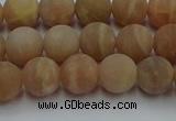 CSS652 15.5 inches 8mm round matte sunstone beads wholesale