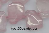 CTD3533 Top drilled 15*20mm - 25*30mm freeform rose quartz beads