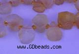 CTD3852 Top drilled 12*13mm - 13*15mm freeform citrine beads
