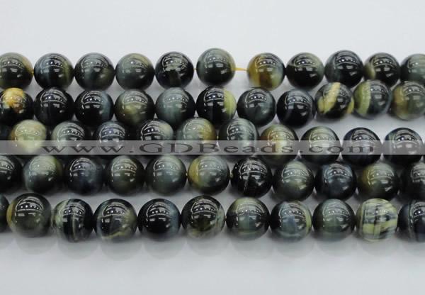 CTE1458 15.5 inches 20mm round golden & blue tiger eye beads