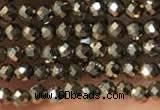 CTG2146 15 inches 2mm,3mm & 4mm faceted round pyrite gemstone beads