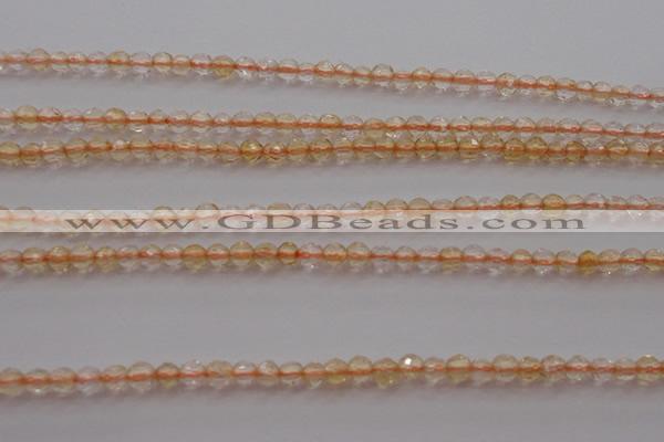 CTG221 15.5 inches 3mm faceted round tiny citrine beads