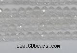CTG601 15.5 inches 3mm faceted round white crystal beads