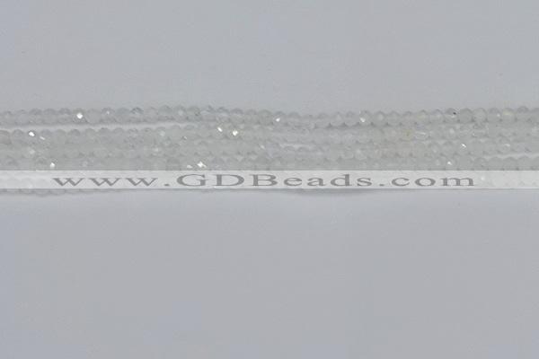 CTG604 15.5 inches 3mm faceted round white moonstone beads