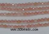 CTG606 15.5 inches 2mm faceted round peach moonstone beads