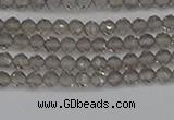 CTG637 15.5 inches 2mm faceted round ice black obsidian beads