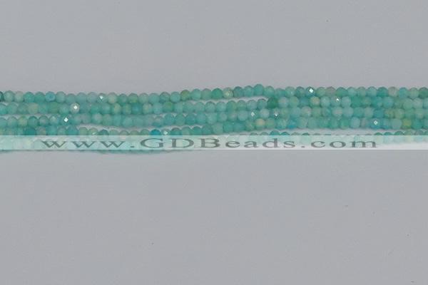 CTG648 15.5 inches 3mm faceted round Peru amazonite beads