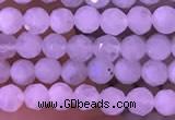 CTG832 15.5 inches 4mm faceted round tiny white moonstone beads