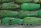 CTR113 15.5 inches 8*20mm faceted teardrop grass agate beads