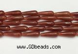 CTR456 15.5 inches 10*30mm faceted teardrop agate beads wholesale