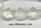 CTR602 Top drilled 10*10mm faceted briolette opalite beads wholesale