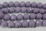CTU1410 15.5 inches 4mm faceted round synthetic turquoise beads