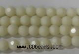 CTU1440 15.5 inches 4mm faceted round synthetic turquoise beads