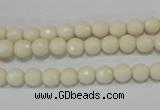 CTU1442 15.5 inches 6mm faceted round synthetic turquoise beads