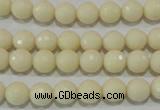 CTU1443 15.5 inches 8mm faceted round synthetic turquoise beads