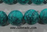 CTU1689 15.5 inches 20mm faceted round synthetic turquoise beads
