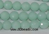 CTU2574 15.5 inches 10mm faceted round synthetic turquoise beads