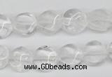 CTW01 15.5 inches 12mm twisted coin white crystal beads wholesale